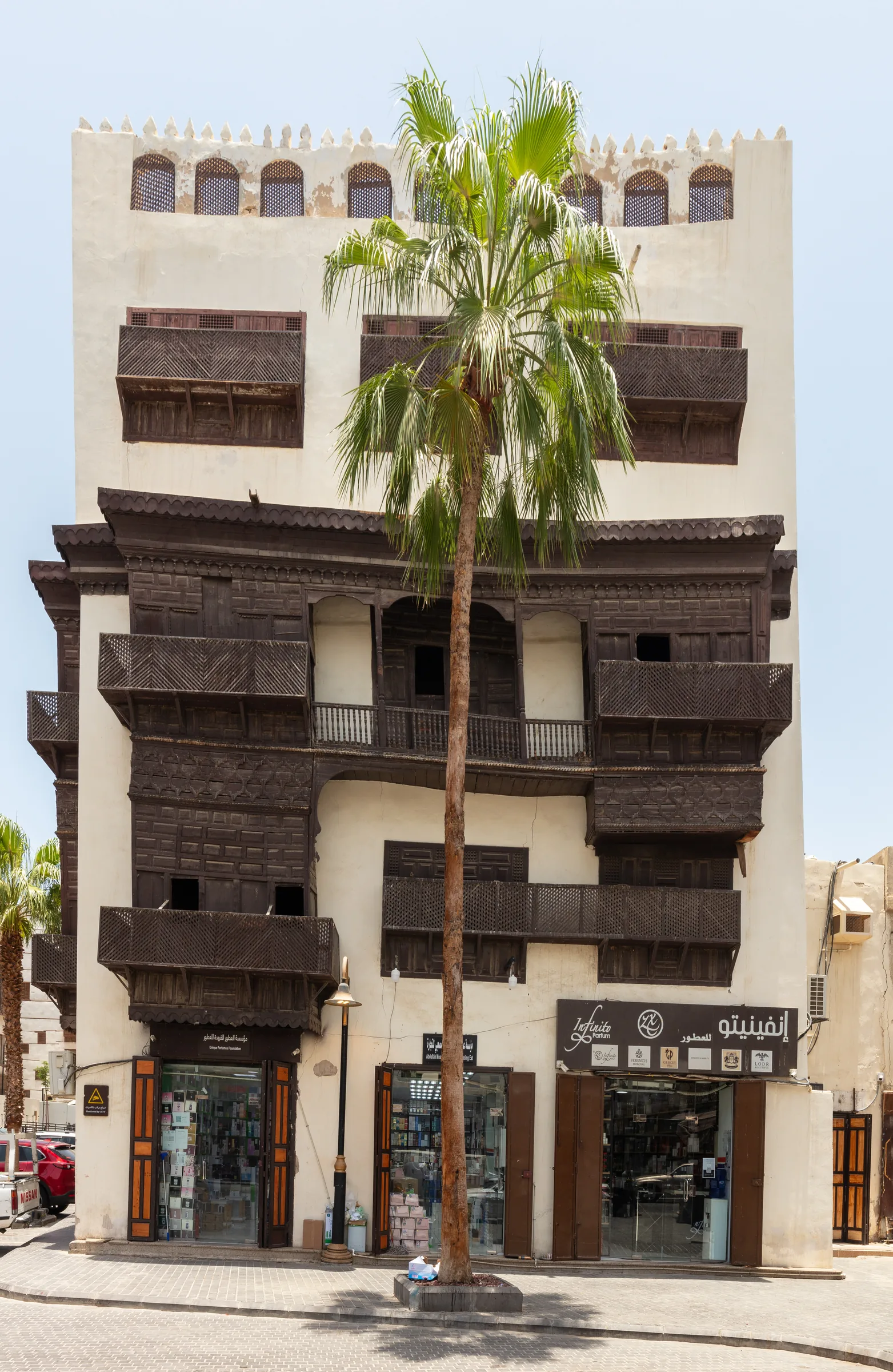 Coral-stone Hejazi houses in Jeddah's historic Al-Balad district